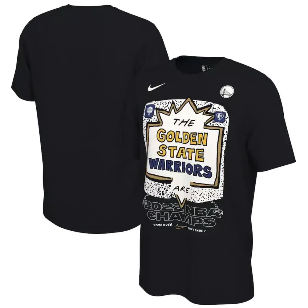 Nike Golden State Warriors 2022 NBA Champs Black T Shirt Game Over Mens Size XXL